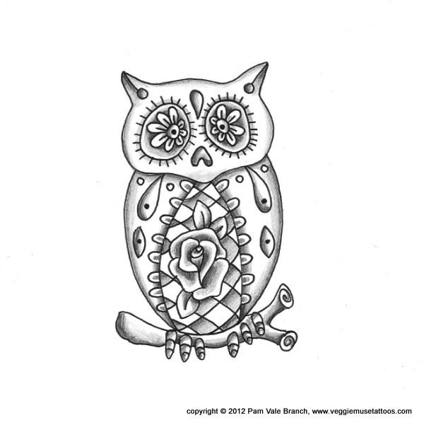 tattoo owl coloring pages - photo #17