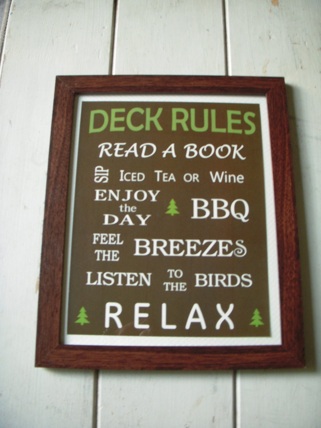 Deck Rules Framed Sign