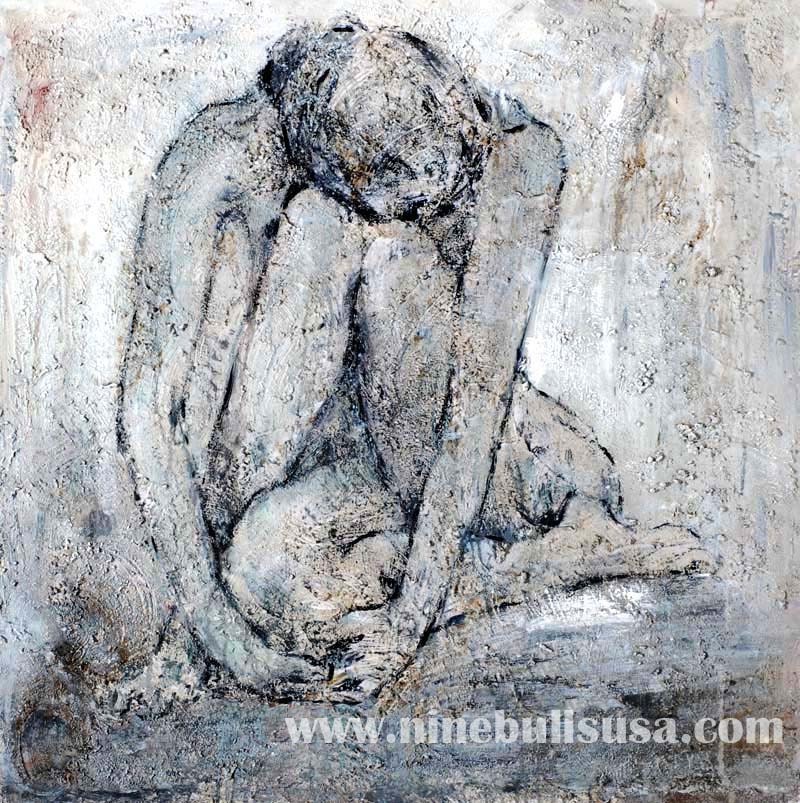 Oil painting by hand made on canvas ,12"X12" Ready to Hang, Inner Frame.