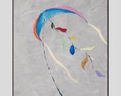 Modern Abstract Art Print KITE of traditional painting 16x20" lively giclee print of my original painting