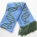 DNA Biology Scarf in Blue and Green - Soft Acrylic Yarn - Geekery