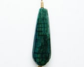 blue necklace, blue agate pendant, with gold filled wire wrapped