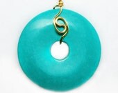 turquoise gemstone pendant, with gold filled necklace, turquoise stone necklace