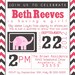 Modern Typography Baby Sprinkle, Shower, Sip and See Invitation/Invite. Pink, Green, Yellow, Purple, Custom you choose colors