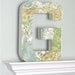 Large Vintage Map Letter G 12 inches Tall, Home Decor