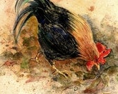 Chicken print set, Animal Art Prints, Art for Children, Kitchen Art, Seasons, Vintage inspired, 8x8", Farm paintings, Nature