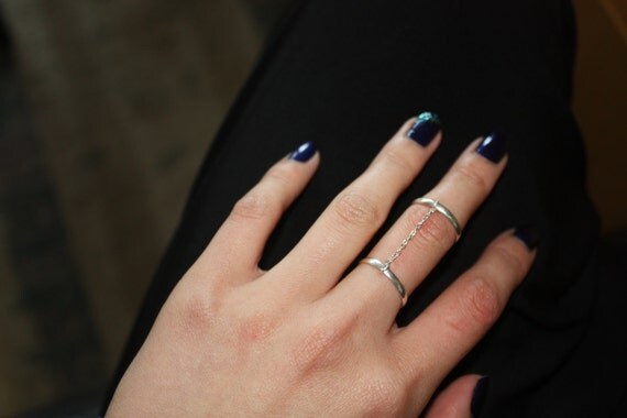 Exquisite Double Chain Ring