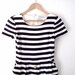 Vintage 1980s Dress Adrienne Vittadini Black and White Stripes