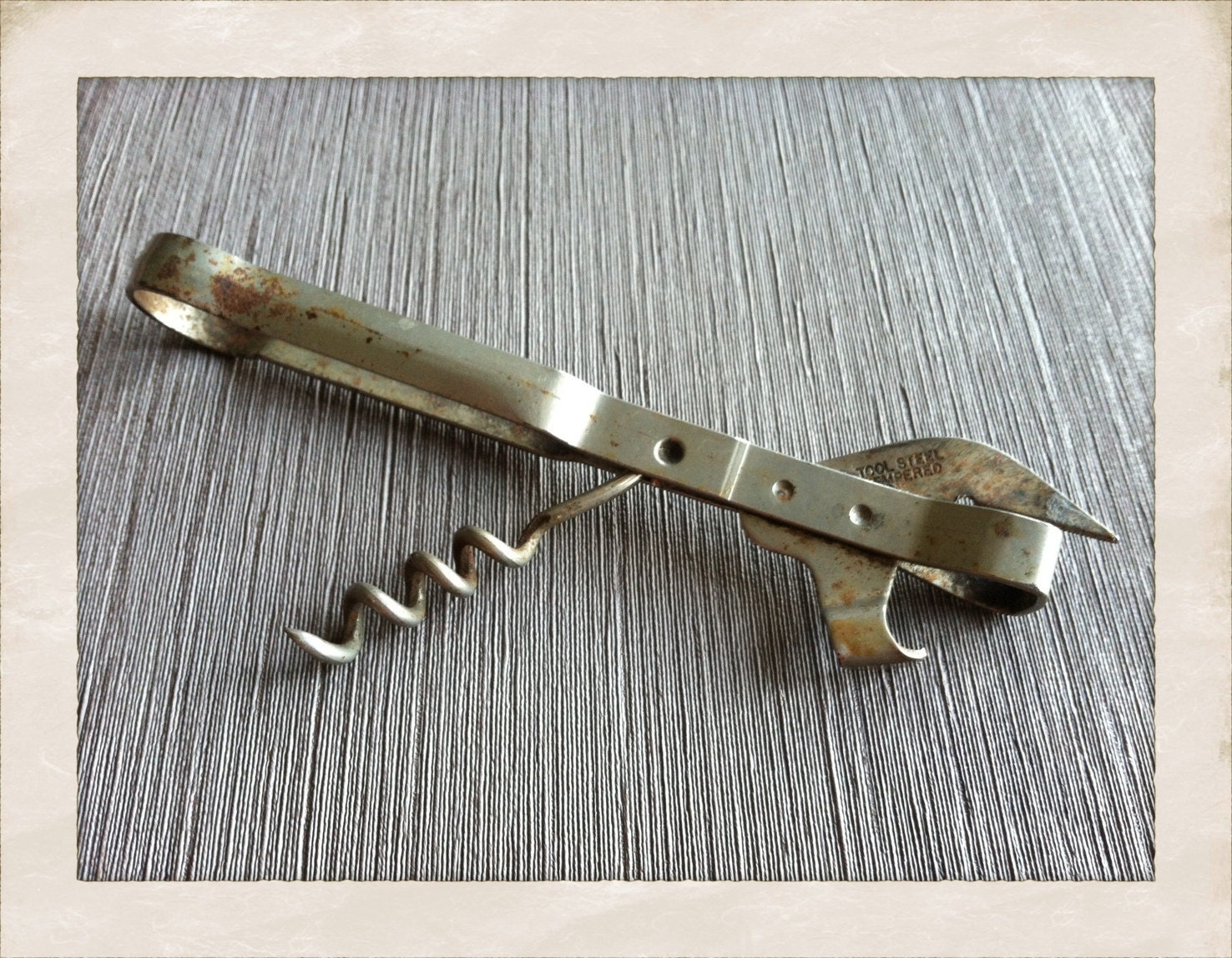 Bottle and Can Opener with Tool Steel Tempered Blade
