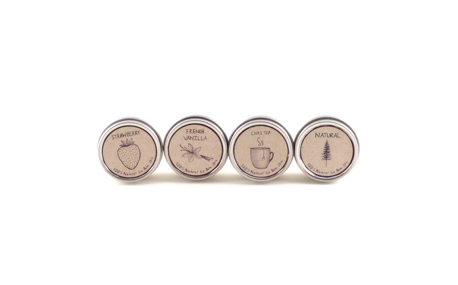 Four Pack Lip Balm - The Original Collection - Made with All natural Local Beeswax and Organic Shea Butter - Lip Balm Tins