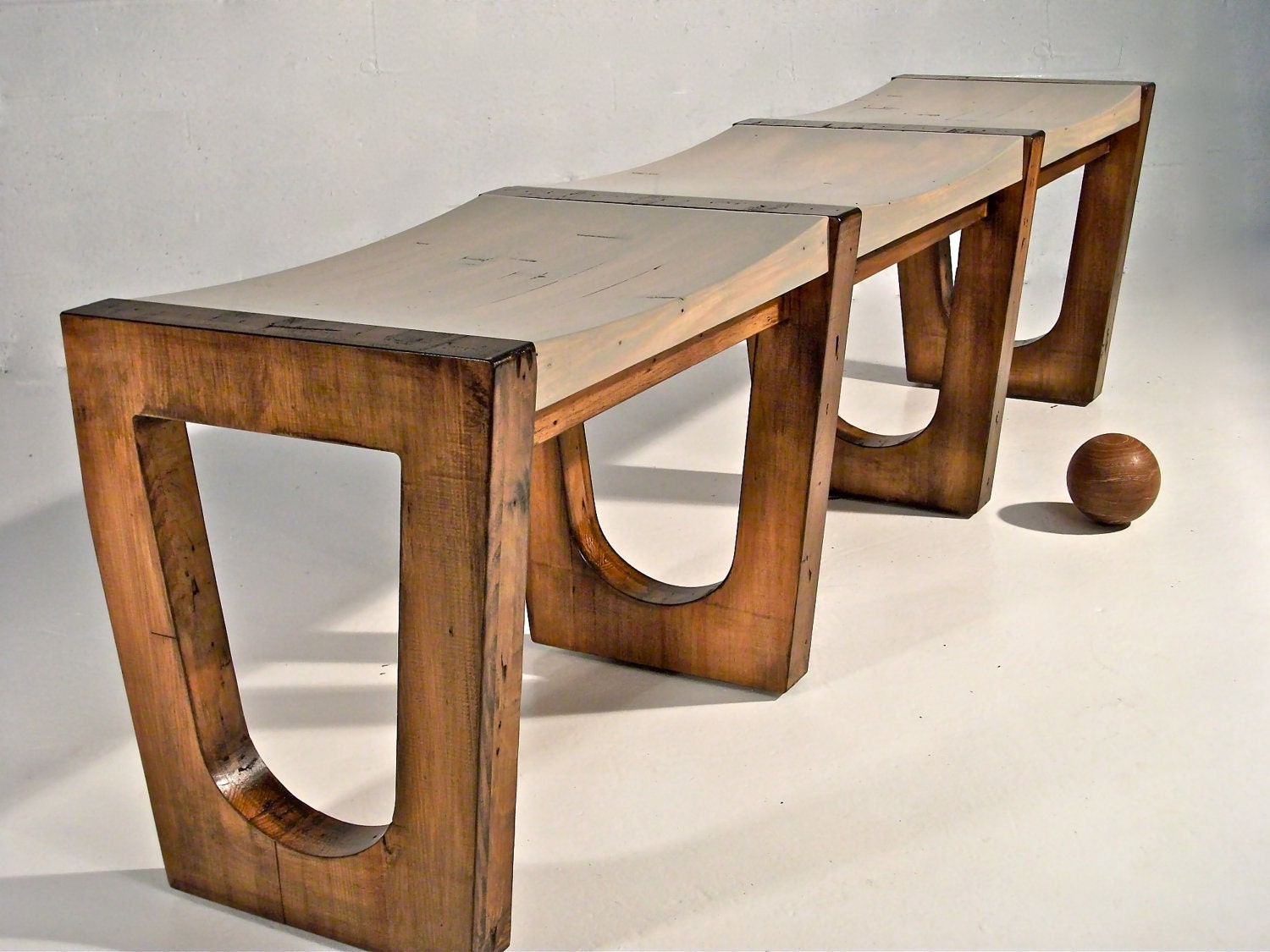 Reclaimed Bowling Lane Bench