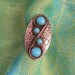 Fab 1970s Silvertone and Turquoise Ring