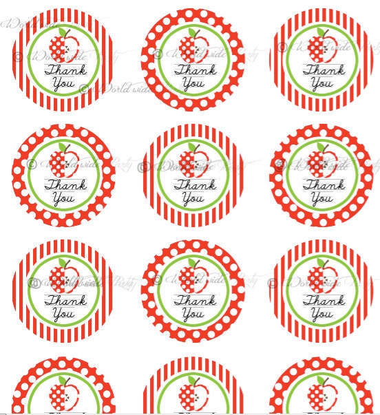 Thank you Teacher - Teacher Appreciation Week- Teacher Gift - Cupcake Toppers - GIft Tags - printable file