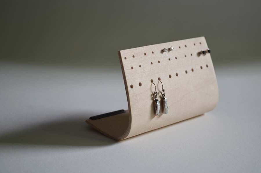 Small Bent Ply Earring Holder