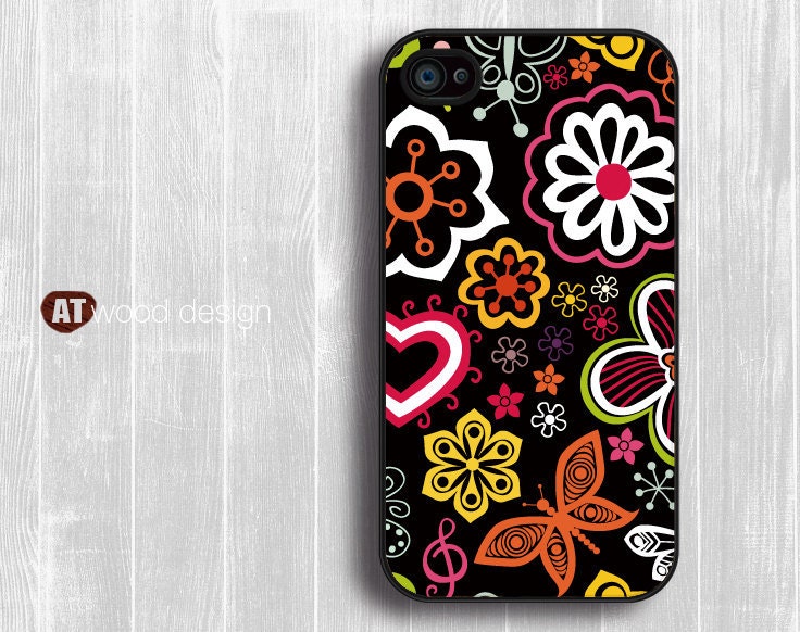 Rubber case iphone 4 case iphone 4s case Hard case Iphone 5 case illustrator white and yellow flower  graphic design printing
