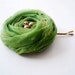 Green Chiffon Roses Hair Bridal Bobby Pin