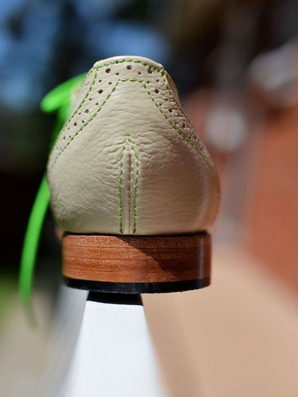 MARCUE - Women's Handmade Leather Shoes - White Pepper - Derby Shoes