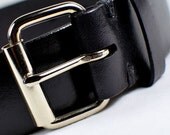 MARCUE - Men's and Women's Unisex Classic BLACK Leather Belt