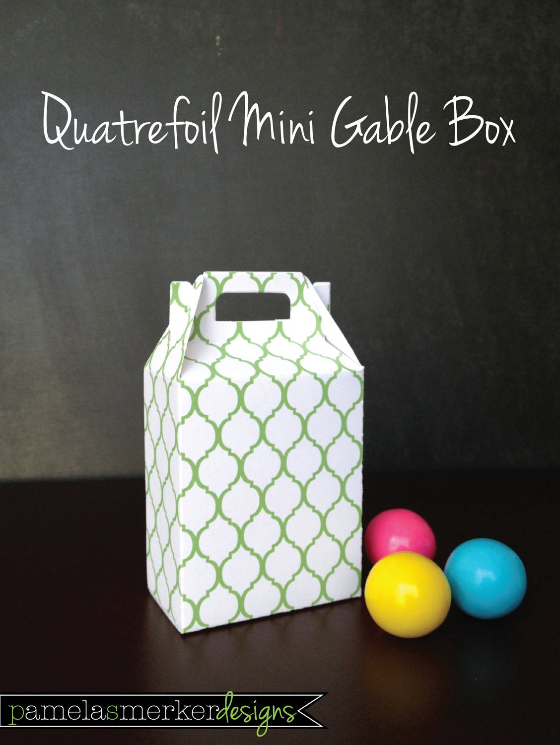 Pick a Color Quatrefoil Gable Favor Box