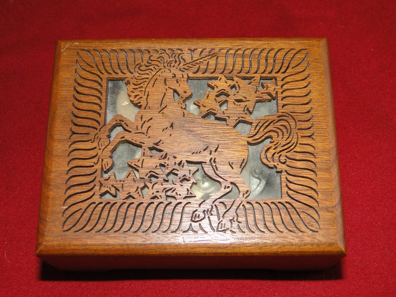 Wooden Lasercut Unicorn Music Box