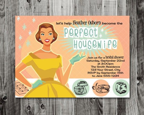 The Perfect Housewife  -  Printable Bridal Shower INVITATION