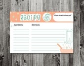 The Perfect Housewife  -  Printable Bridal Shower RECIPE CARD
