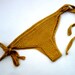 SALE Reduced Item for Jubilee Week only - Yellow Gold/Mustard crochet Bikini bottoms, pants side ties skimpy cut Beach Festival