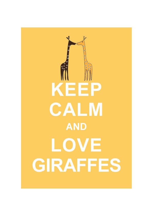 Keep Calm and Love Giraffes :  Wedding Birthday Anniversary Gift Children Decor Kids Room Home Decor Kitchen Art - BUY 2 Get 1 Free