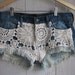 Levi's 501 Ecru Crochet Cut-Off Denim Midrise Shorts S/M