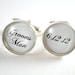 Personalized groomsmen wedding date cufflinks - black and white cufflinks for the groomsmen
