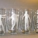 Set of 4 Etched Zombie Drinking Glasses