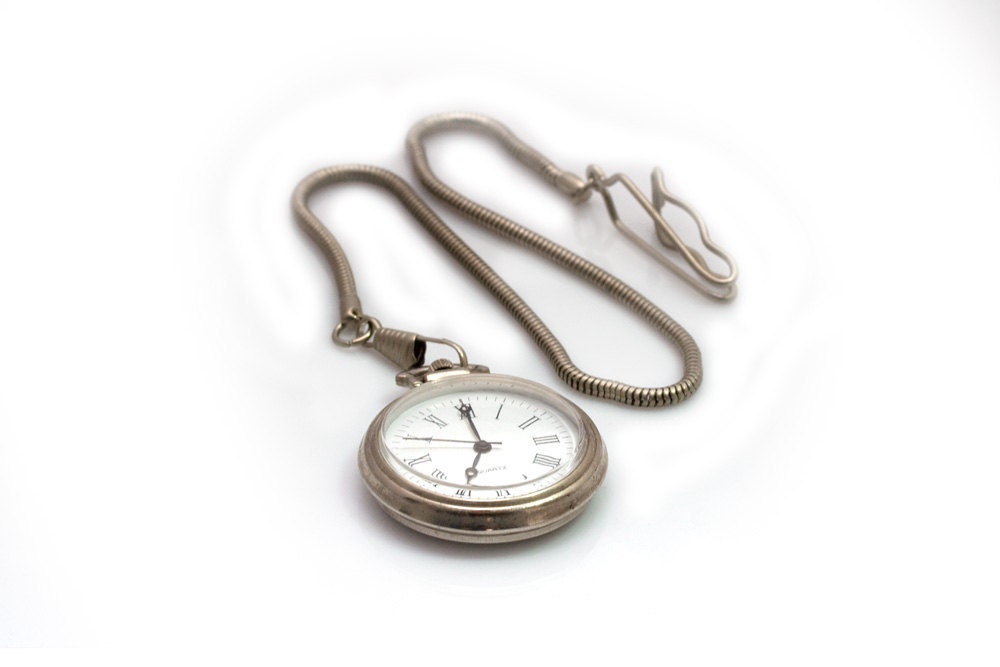 Gentlemens pocket watch, silver pocket watch