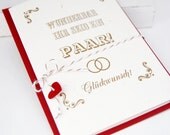 Glückwünsche zur Hochzeit - Letterpress-Karte - "WUNDERBAR EIN PAAR"