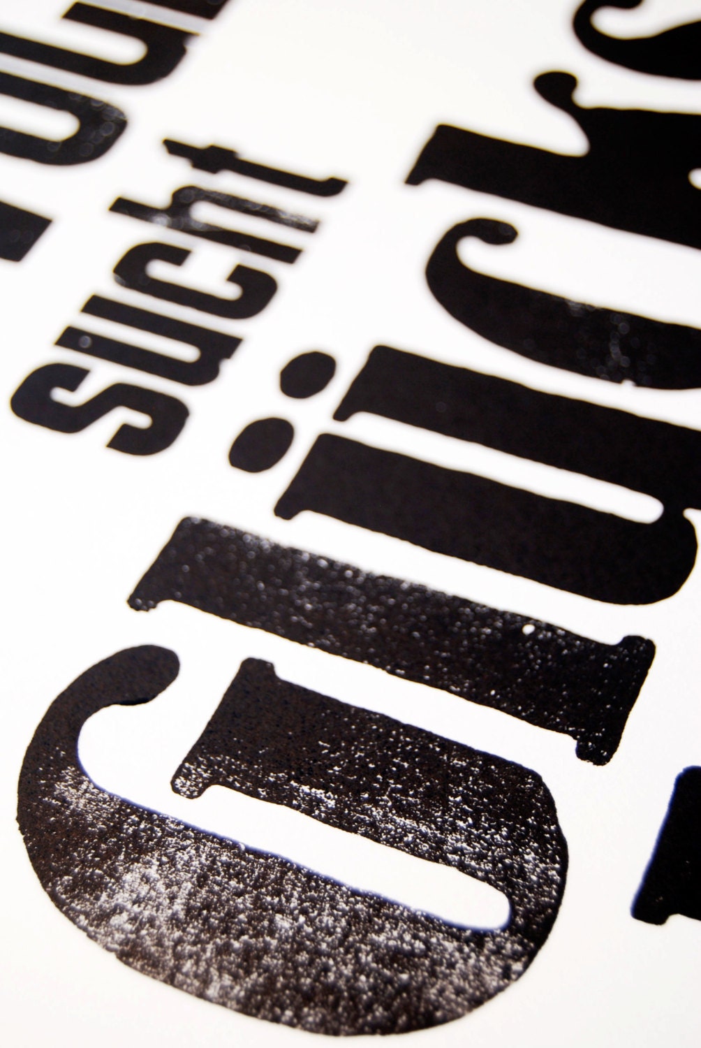 Letterpress-Poster - "PECHVOGEL sucht GLÜCK" - Originaldruck in schwarz oder rot auf Linoldruckpapier weiß - Größe 50 x 31 cm - Murphy's law