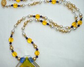 Yellow and Purple Swarovski Necklace "Sunlight"