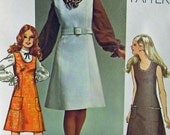 Vintage dress sewing Pattern 1970's Simplicity 9235 Very Retro