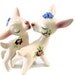 Vintage Salt and Pepper Shakers Japanese Glass Kissing Deer Pink