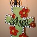 Poppy Red Flower Burlap Cross Door Hanger