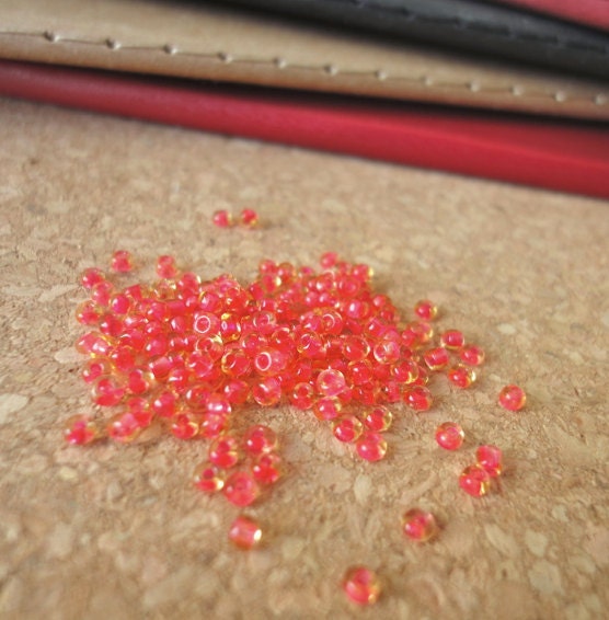 Fire Red/Orange Seed Beads by TMDElements on Etsy