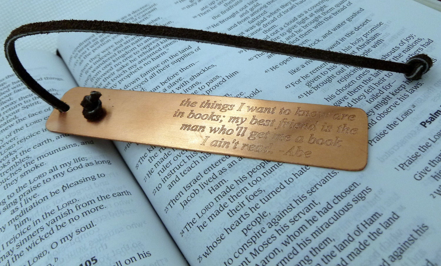 Engraved Copper Bookmark - Personalized