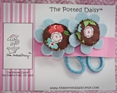 Ponytail Holders: Flowered Pony Tail Holders (Set of Two)