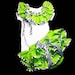 Little MISS ROXIE Newborn Infant Toddlers Lime Green Ruffle Onesie and Ruffle Bloomers Diaper Cover Trimmed in Zebra by Bloomin Cuties