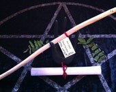 Wooden Birch Wand with a Quartz crystal point