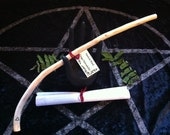 Wooden Hemlock Wand with a Quartz crystal point