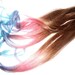 Ready to Ship -Pastel Rainbow Hair Extension - Tips Dip Dyed - Weft Clip Extensions - Ombre - Free People -16-18inch Brown