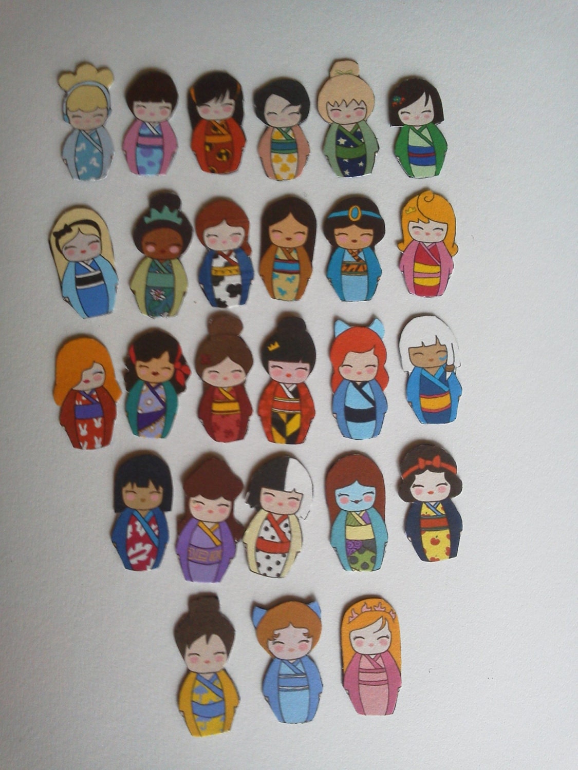 Disney Princess Kokeshi Magnet set