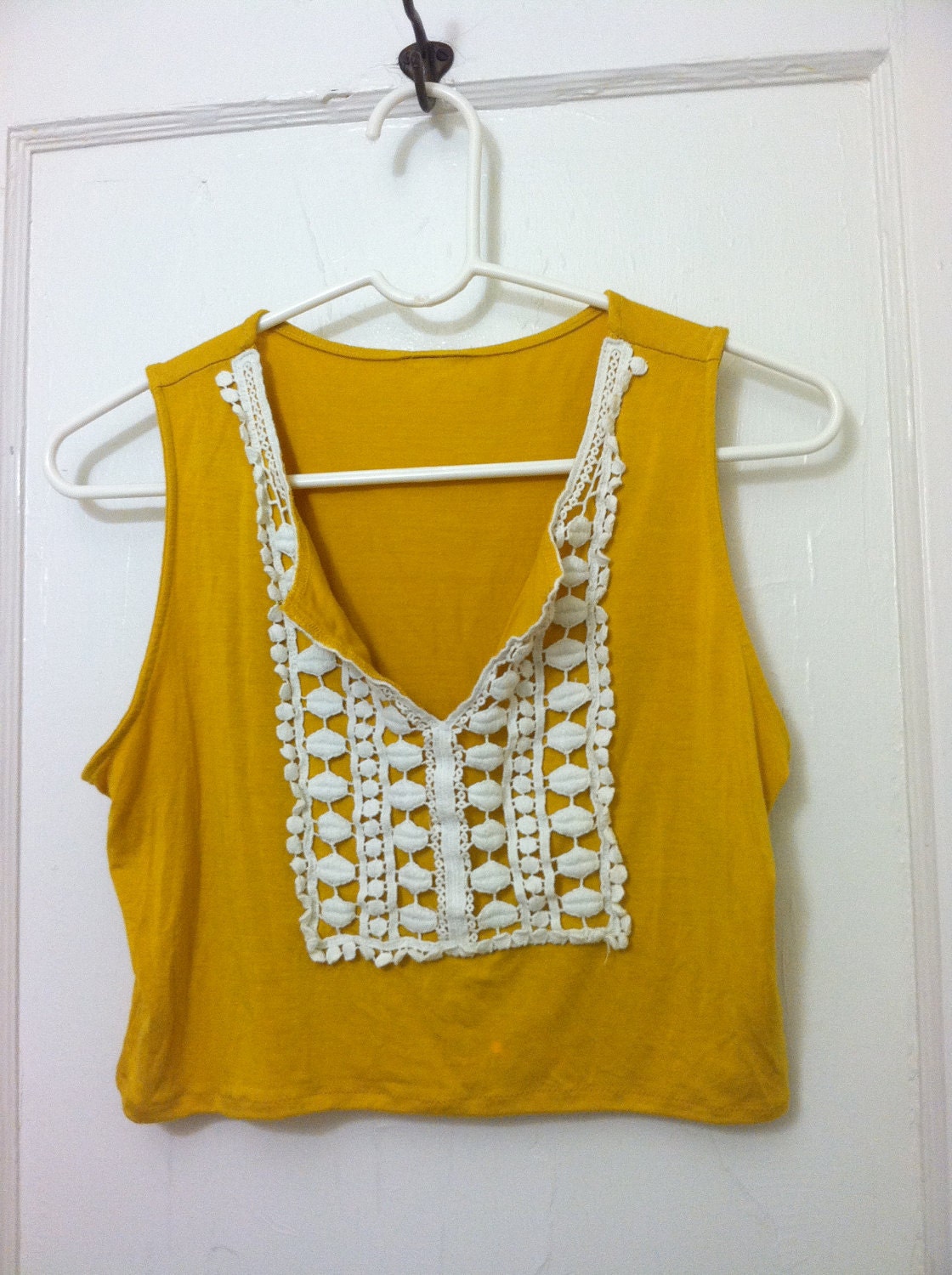Cropped Mustard Yellow Top Size Small