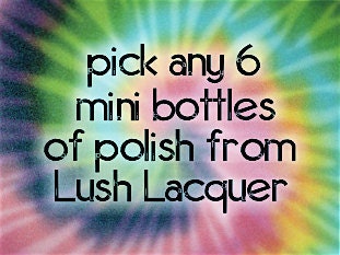 Pick ANY 6 MINI BOTTLES (9ml) from Lush Lacquer : Custom-Blended Glitter Nail Polish / Lacquer