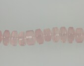 18.5inch Rose Quartz Rondell Necklace with 14kt Gold Clasp