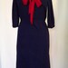 Vintage Navy Red and White Sailor Style Dress
